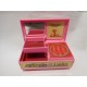 Caja de música. Cajita de música joyero en rosa.  Lady Mate. Japón. Años 70-80