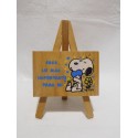 Cartel en trípode en madera Snoopy años 80