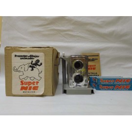Cine super Nic supernic metalico panorámico con caja. Original. Con instrucciones y cuatro películas