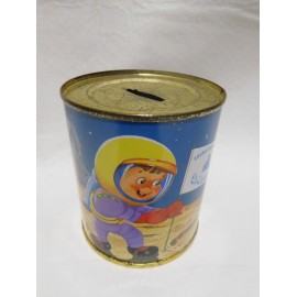 Preciosa hucha con motivos infantiles. Años 70. Premium leche El Castillo