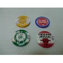 Cuatro chapas de equipos NBA. Años 80.