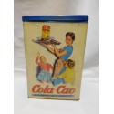 Lata de Cola Cao Colacao. Años 60. En color azul para pasta. Tapa suelta.