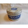 Antigua caja de bolsitas de té Tetley con forma circular. Años 50-60