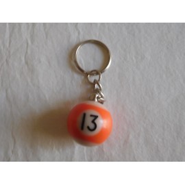 Llavero bola de billar naranja numero 13 años 80