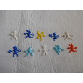 Lote 10 pequeñas figuras en plástico de kiosko. Años 60.