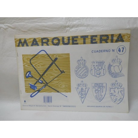 Antiguo cuaderno de marquetería. Nº 47, Escudos de futbol.