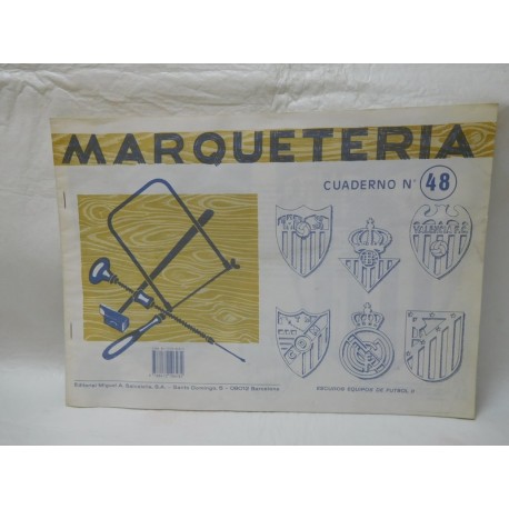 Antiguo cuaderno de marquetería. Nº 48, Escudos de futbol