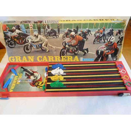 Juego Gran Carrera. Juego de motos tipo pimball milloncete. Juguetes Gracia. Años 70. Ángel Nieto.