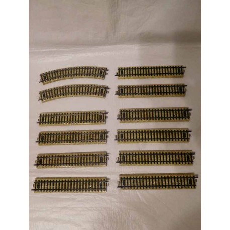 Lote de 12 vías Electrotren ref 188. 10 tramos rectos y 2 tramos curvos. Perfecto estado.