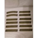 Lote de 12 vías Electrotren ref 188. 10 tramos rectos y 2 tramos curvos. Perfecto estado.