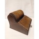 Caja bolillos en madera noble (Roble o Caoba). Cajón lleno de bolillos antiguos. Rodillo y utiles.