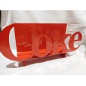 Precioso revistero Coke Coca Cola años 80 con letras recortadas en metal