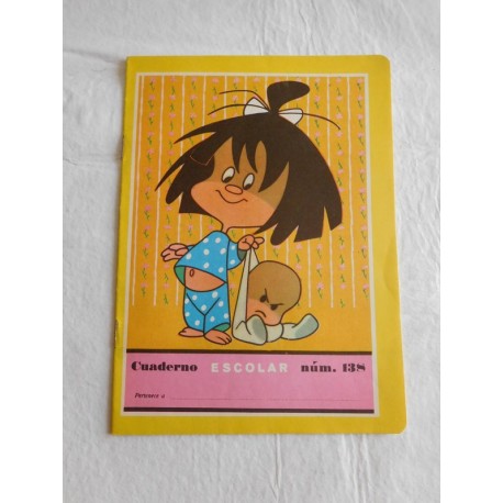 Cuaderno de colegio Familia Telerín años 60. Modelo Cleo y Cuquín.