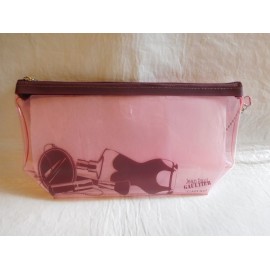 Bolsito transparente en rosa de Jean Paul Gaultier. Classique. Nuevo.