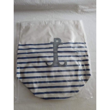 Mochila en forma de saco marinero a rayas Jean Paul Gaultier. Le Male. Nuevo.