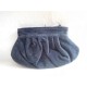 Neceser o bolso de mano en azul terciopelo de Issey Miyake and Jean Paul Gaultier. Nuevo