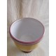 Antiguo frasco albarelo de farmacia en porcelana con tapadera de Camptotheca Acuminata. Firmado.