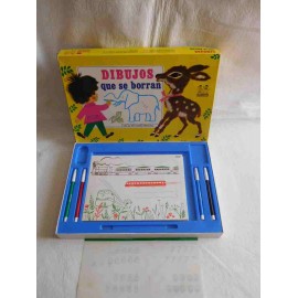 Juego de dibujar y colorear Dibujos que se Borran. Didacta. A&ntilde;os 60.