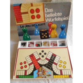 Juego de mesa das Beliebte wurfelspiel años 70 con fichas en madera tipo Nac y dado
