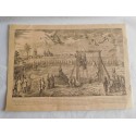 Grabado original  Exemplo de Mayor Heroismo Barcelona 1809 . Dibujo  Buenaventura Planella
