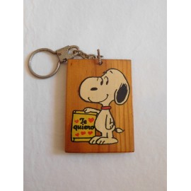 Llavero Snoopy años 80. En madera. 