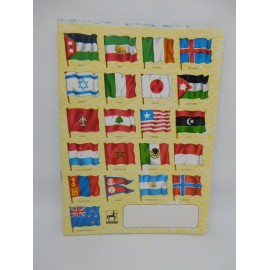 Cuaderno antiguos de dos rayas con banderas de países. Centauro.