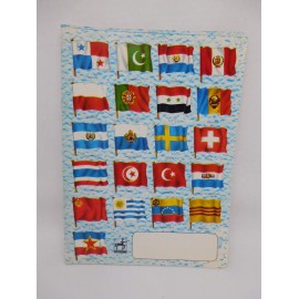 Cuaderno antiguos de dos rayas con banderas de países. Centauro.