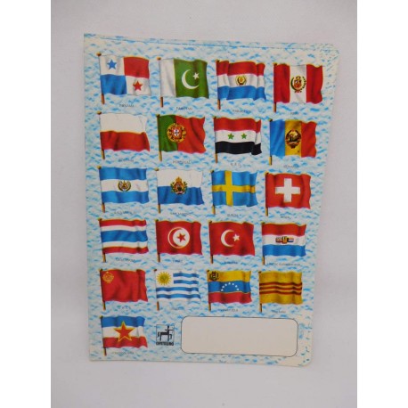 Cuaderno antiguos de dos rayas con banderas de países. Centauro.