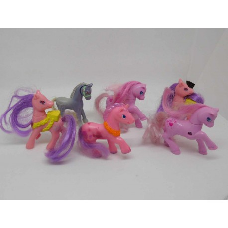 Lote de seis caballos pequeño ponny little pony miniaturas
