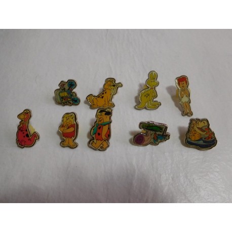 Lote de Pins de los Picapiedras. Formado por nueve piezas. Año 1994.