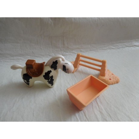 Pieza complemento Pin y Pon años 80. Caballo con otras piezas.