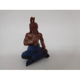 Figura jefe indio sentado. Goma. Años 50. Fabricado por gama. Ref 36.