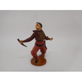 Figura vaquero con cuchillo. Goma. Años 50. Fabricado por gama. Ref 26.
