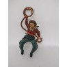 Figura vaquero con lazo. Goma. Años 50. Fabricado por gama. Ref 21.