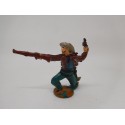 Figura vaquero con pistola y escopeta. Goma. Años 50. Fabricado por gama. Ref 17.