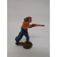 Figura vaquero apuntando con escopeta. Goma. Años 50. Fabricado por gama. Ref 12.