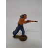 Figura vaquero apuntando con escopeta. Goma. Años 50. Fabricado por gama. Ref 12.