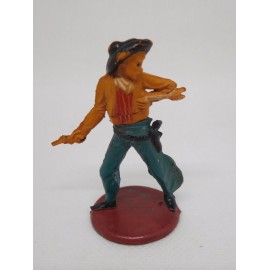 Figura vaquero con pistola. Goma. Años 50. Fabricado por gama. Ref 1.