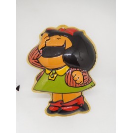 Figura en plástico hueco Mafalda 1987. Quino. Mirete. Silueta de Mafalda.