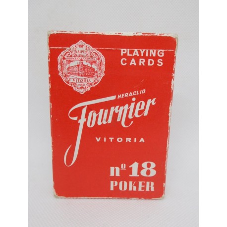 Baraja de Poker Poquer Fournier antigua con publicidad de cigarrillos Record.