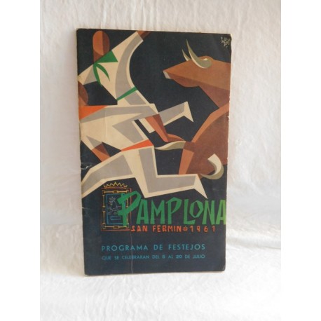 Programa de Fiestas de San Fermín. Pamplona. 1961. San Fermines.
