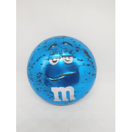 Antigua lata promocional de M&M en azul.