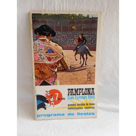 Programa de Fiestas de San Fermín. Pamplona. 1966. San Fermines.