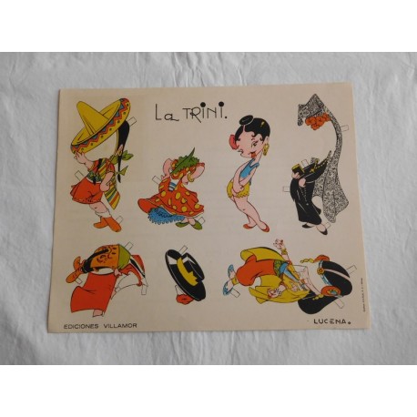 Antiguo recortable. Ed. Villamor. La Trini. Muy difícil. Años 60.