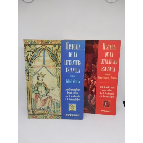 Libros Historia Literatura Española Vol I y II Edad Media, Renacimiento y Barroco. Everest. 1993.