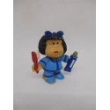 Figura de goma pvc Mafalda cepillandose los dientes. Quino. Comic Spain.