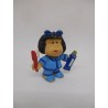 Figura de goma pvc Mafalda cepillandose los dientes. Quino. Comic Spain.