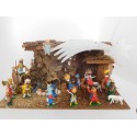 Belen con portal incluido. Mirete. Miniatura. Años 70. Completo. Figuras 4 cm de altura. Ref 1.