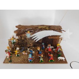 Belen con portal incluido. Mirete. Miniatura. A&ntilde;os 70. Completo. Figuras 4 cm de altura. Ref 1.