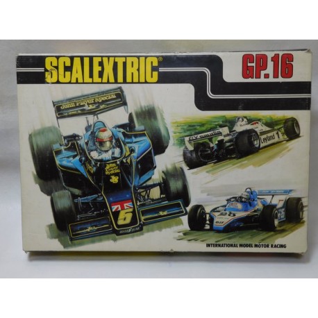 Caja de Scalextric Exin GP 16. Años 80. Completo.